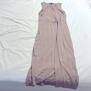 Express - Taupe Sleeveless Midi Dress - Extra Small